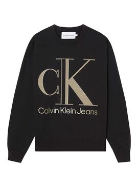 Sweat Calvin Klein High Shine Noire pour Homme