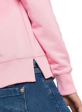Sweat Pepe Jeans Calista Hoodie Rose pour Femme