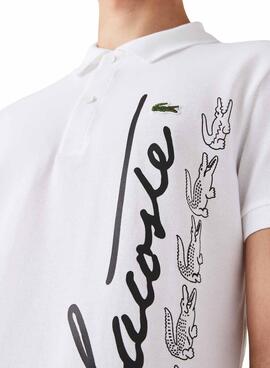 Polo Lacoste Firma Blanc pour Homme