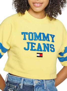 Sweat Tommy Jeans POP DROP Jaune pour Femme