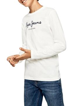 T-Shirt Pepe Jeans New Herman Blanc pour Garçon