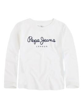 T-Shirt Pepe Jeans New Herman Blanc pour Garçon