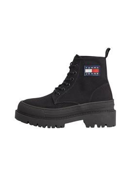 Bootss Tommy Jeans Cordons Noires pour Femme