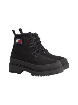 Bootss Tommy Jeans Cordons Noires pour Femme