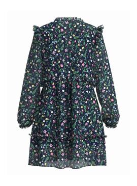 Robe Pepe Jeans Demi Flores Bleu Marine pour Femme