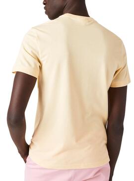 T-Shirt Lacoste Croco Oversize Amarilla Homme