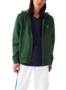 Sweat Lacoste Basique Vert pour Homme
