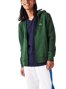 Sweat Lacoste Basique Vert pour Homme