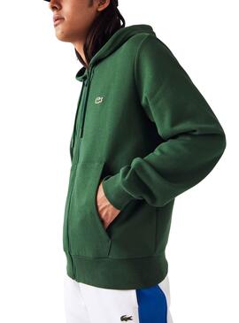 Sweat Lacoste Basique Vert pour Homme