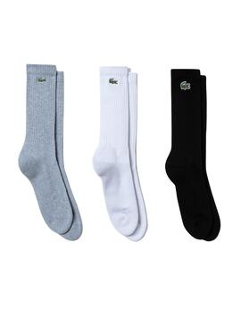 Pack 3 Chaussettes Lacoste High Basics Gris