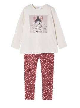 Set Leggings Mayoral Estampé Bordeaux Fille