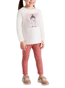 Set Leggings Mayoral Estampé Bordeaux Fille