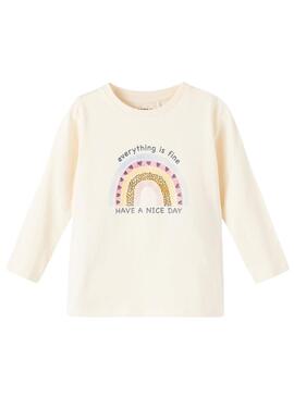 T-Shirt Name It Love Beige pour Fille