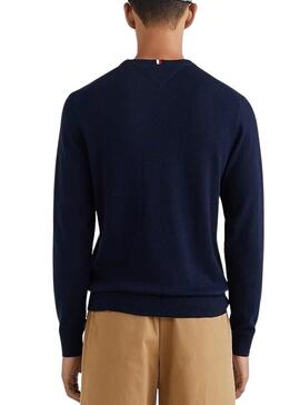 Pull Tommy Hilfiger Pima Bleu Marine pour Homme