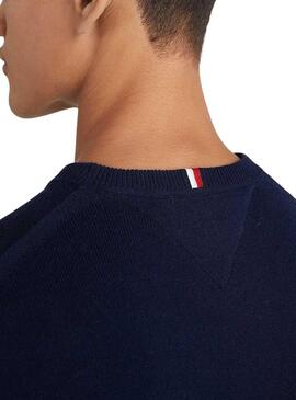 Pull Tommy Hilfiger Pima Bleu Marine pour Homme
