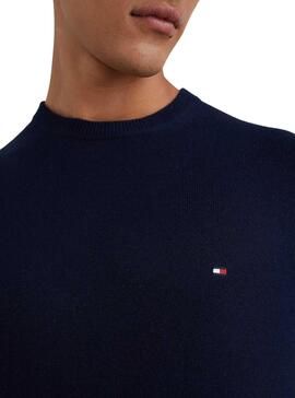 Pull Tommy Hilfiger Pima Bleu Marine pour Homme