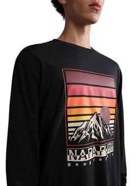 T-Shirt Napapijri S Freestyle Noire pour Homme