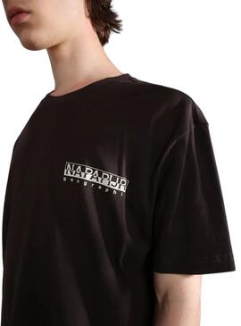 T-Shirt Napapijri Hill SS Noire Unisexe