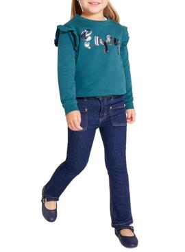 Pantalon Mayoral Ceinture Fusée Bleu Marine pour Fille