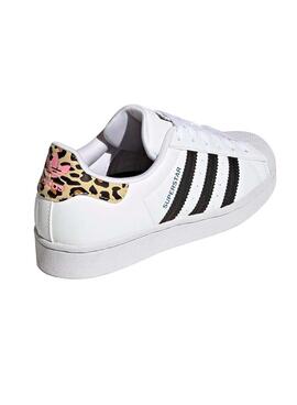 Baskets Adidas Superstar J Blancs pour Fille