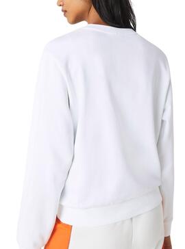 Sweat Lacoste Basic Blanc pour Femme