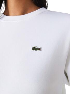 Sweat Lacoste Basic Blanc pour Femme
