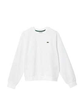 Sweat Lacoste Basic Blanc pour Femme