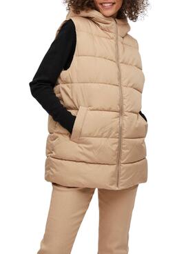 Gilet Vila Doudoune Vitate Beige pour Femme