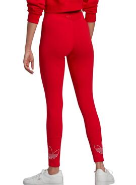 Leggings Adidas Trefoil Rouges pour Femme