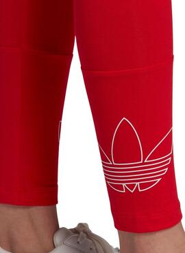 Leggings Adidas Trefoil Rouges pour Femme