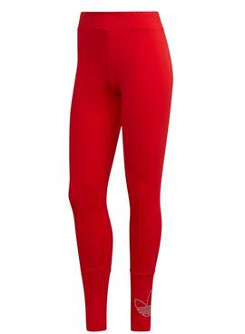 Leggings Adidas Trefoil Rouges pour Femme