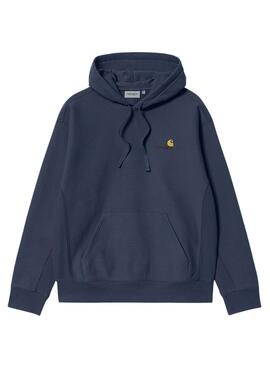 Sweat Carhartt American Script Carhartt Bleu Marine Homme