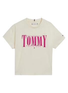 T-Shirt Tommy Hilfiger Logo pour Fille Blanc