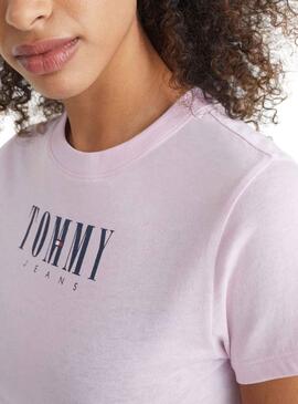 T-Shirt Tommy Jeans Baby Essential Femme Rose