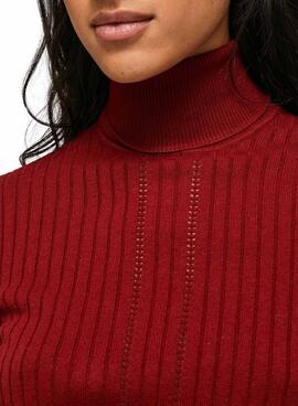 Pull Pepe Jeans Col haut Bella Femme Rouge