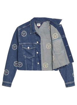 Veste Denim Tommy Jeans Brodé Bleu Femme