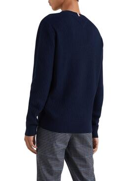 Pull Tommy Hilfiger Bandera pour Homme Bleu Marine