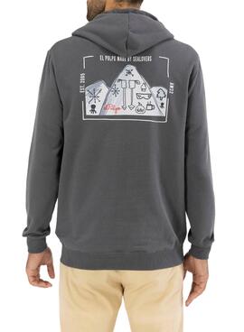 Sweat El Pulpo Forest Patch pour Homme Gris