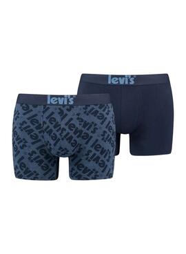 Set 2 Slip Levis Poster Logo Homme Bleu Marine