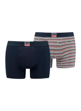 Pack 2 Slip Levis Boxer pour Homme Bleu Marine