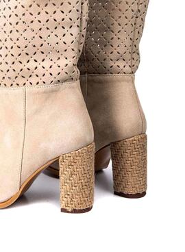 Boots Popa Lola Picado Beige pour Femme