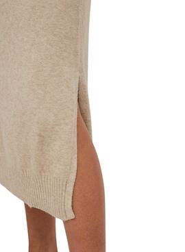 Robe Vila Ril Roll Neck pour Femme Beige