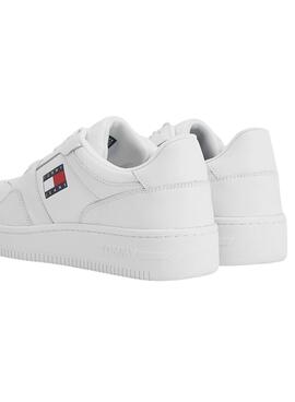 Baskets Tommy Jeans Retro Panier Homme Blanc