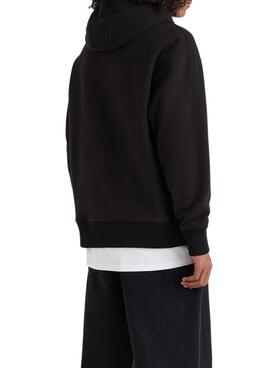 Sweat Tommy Jeans Polaire Signature Homme Noire