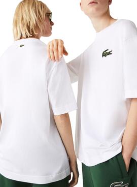 T-Shirt Lacoste Loose Fit Homme et Femme Blanc