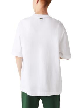 T-Shirt Lacoste Loose Fit Homme et Femme Blanc