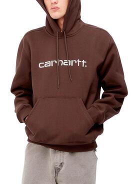 Sweat Carhartt Hooded Brun pour Homme