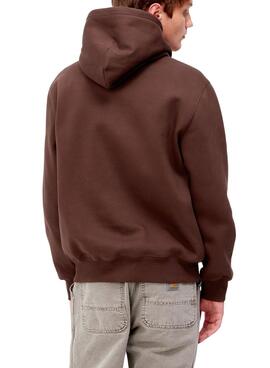 Sweat Carhartt Hooded Brun pour Homme