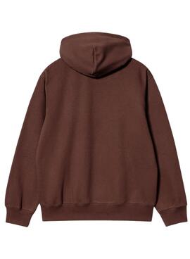 Sweat Carhartt Hooded Brun pour Homme