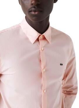 Chemise Lacoste Slim Fit pour Homme Rose Clair